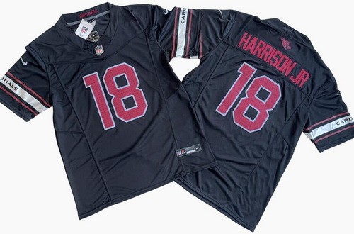 Men's Arizona Cardinals #18 Marvin Harrison Jr Limited Black FUSE Vapor Jersey