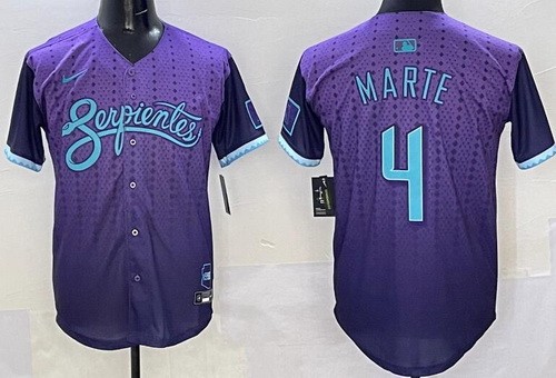 Men's Arizona Diamondbacks #4 Ketel Marte Purple 2025 City Connect Limited Jersey