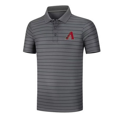 Men's Arizona Diamondbacks Anthracite Collection Striped Performance Pique Polo