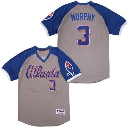 Men's Atlanta Braves #3 Dale Murphy Gray Blue 1979 Turn Back The Clock Jersey