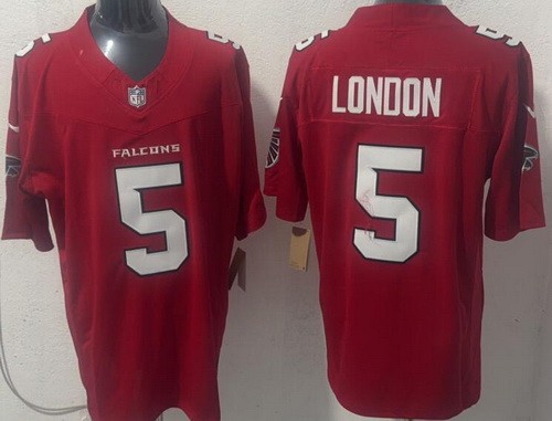 Men's Atlanta Falcons #5 Drake London Limited Red FUSE Vapor Jersey