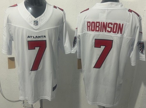 Men's Atlanta Falcons #7 Bijan Robinson Limited White FUSE Vapor Jersey