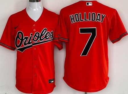 Men's Baltimore Orioles #7 Jackson Holliday Orange Cool Base Jersey