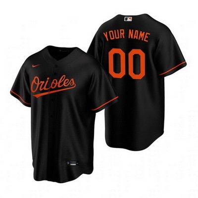 Men's Baltimore Orioles Customized Black Alternate 2020 Cool Base Jersey