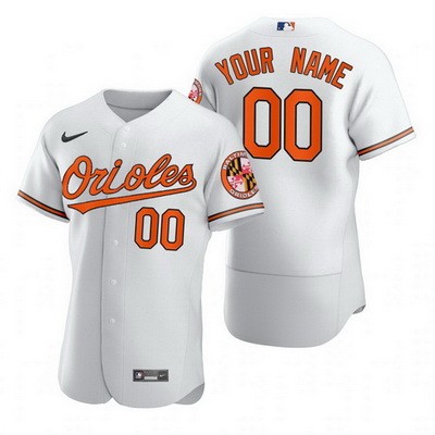 Men's Baltimore Orioles Customized White 2020 FlexBase Jersey