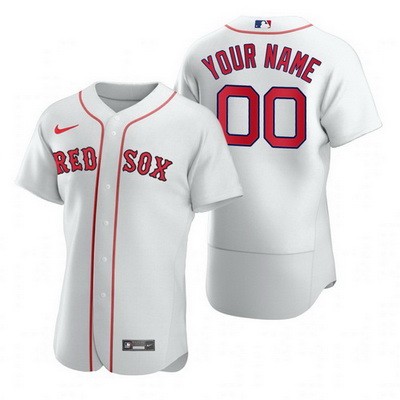 Men's Boston Red Sox Customized White 2020 FlexBase Jersey