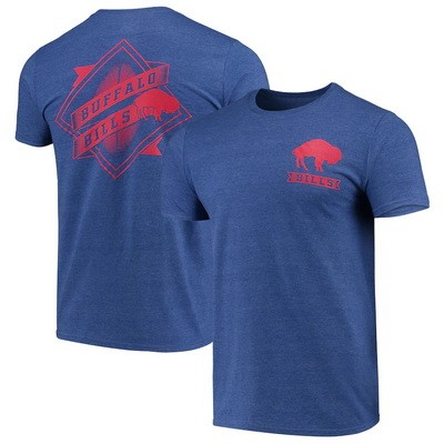Men's Buffalo Bills Iconic Retro Diamond Scroll Printed T-Shirt 0942