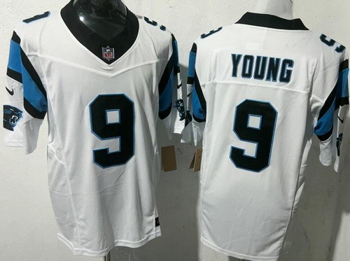 Men's Carolina Panthers #9 Bryce Young Limited White FUSE Vapor Jersey
