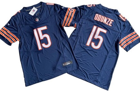 Men's Chicago Bears #15 Rome Odunze Limited Navy FUSE Vapor Jersey
