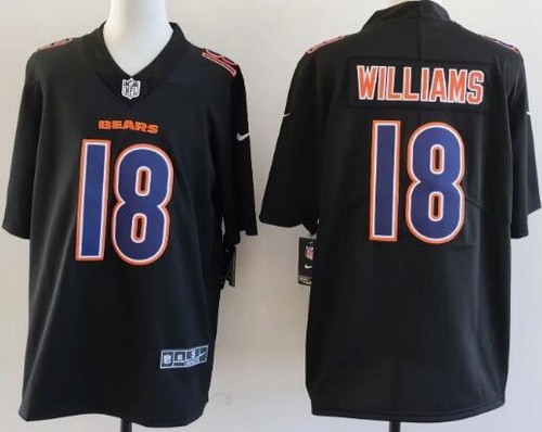 Men's Chicago Bears #18 Caleb Williams Limited Black Fashion Vapor Jersey