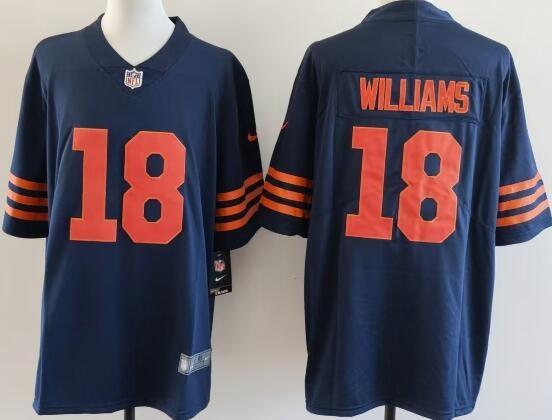 Men's Chicago Bears #18 Caleb Williams Limited Navy Alternate Vapor Jersey