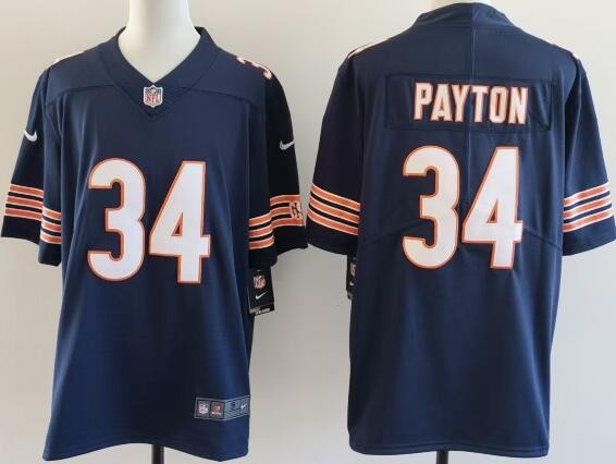 Men's Chicago Bears #34 Walter Payton Limited Navy Vapor Jersey