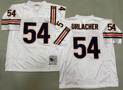 Men's Chicago Bears #54 Brian Urlacher White Throwback Jersey