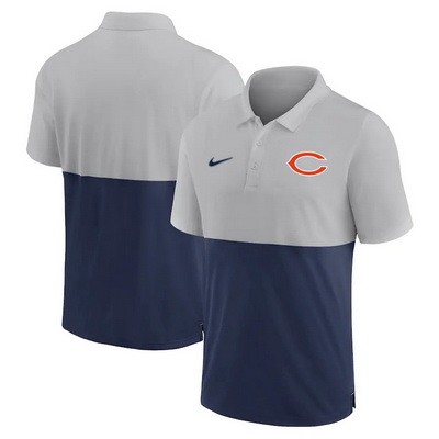 Men's Chicago Bears Gray Navy Patchwork Polo