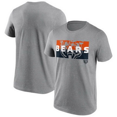 Men's Chicago Bears Gray Square Off Tri Blend T Shirt