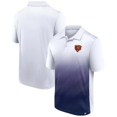 Men's Chicago Bears White Navy Parameter Polo