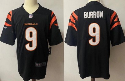 Men's Cincinnati Bengals #9 Joe Burrow Limited Black 2021 Vapor Untouchable Jersey
