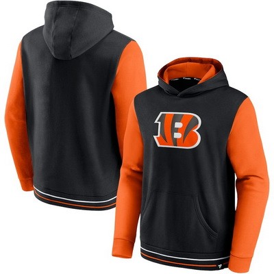 Men's Cincinnati Bengals Black Orange Block Party Pullover Hoodie