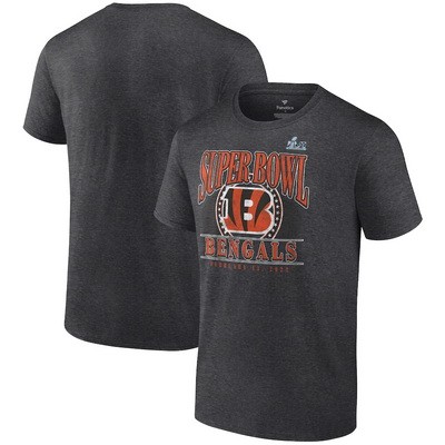 Men's Cincinnati Bengals Charcoal Super Bowl LVI Bound Retro Tri Blend T-Shirt