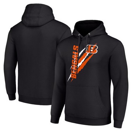 Men's Cincinnati Bengals Starter Black Color Scratch Pullover Hoodie