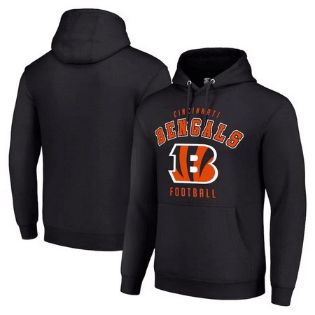 Men's Cincinnati Bengals Starter Black Logo Pullover Hoodie