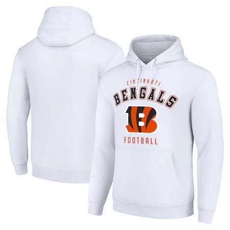 Men's Cincinnati Bengals Starter White Logo Pullover Hoodie