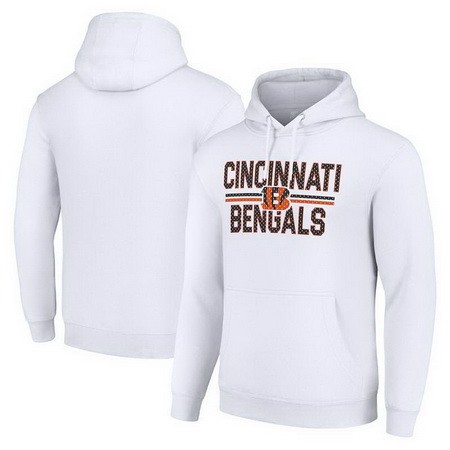 Men's Cincinnati Bengals Starter White Mesh Team Graphic Tri Blend Pullover Hoodie
