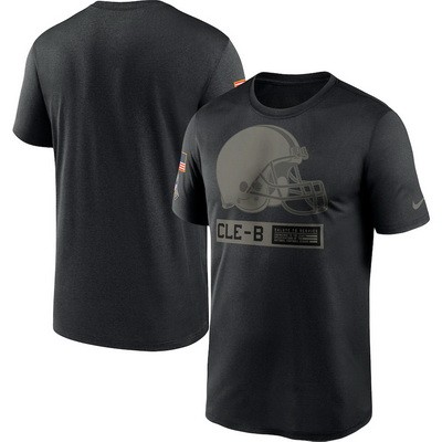 Men's Cleveland Browns Black 2020 Salute To Service T Shirt 308
