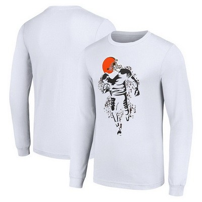 Men's Cleveland Browns Starter White Logo Graphic Long Sleeve T Shirt