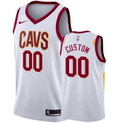 Men's Cleveland Cavaliers Custom White Icon Hot Press Jersey