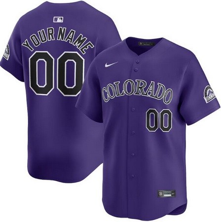 Men's Colorado Rockies Customized Purple Limited Jersey