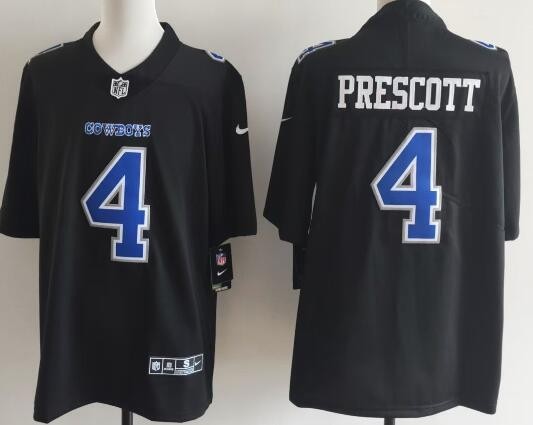 Men's Dallas Cowboys #4 Dak Prescott Limited Black Fashion Vapor Jersey