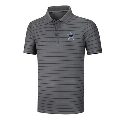Men's Dallas Cowboys Anthracite Collection Striped Performance Pique Polo