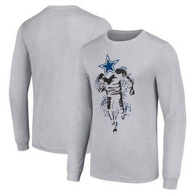 Men's Dallas Cowboys Starter Gray Logo Graphic Long Sleeve T Shirt