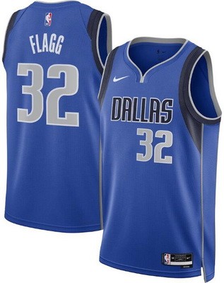 Men's Dallas Mavericks #32 Cooper Flagg Blue Heat Press Jersey