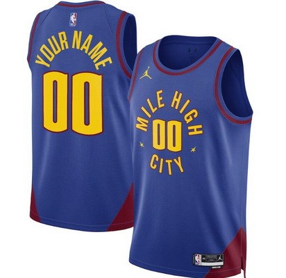 Men's Denver Nuggets Customized Blue Statement Icon Swingman Jersey