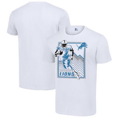 Men's Detroit Lions White Graphic Shield Logo T Shirt