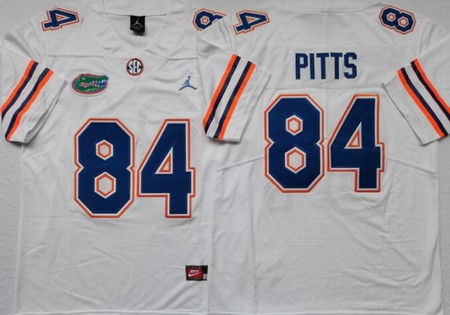 Men's Florida Gators #84 Kyle Pitts White College Football Jersey