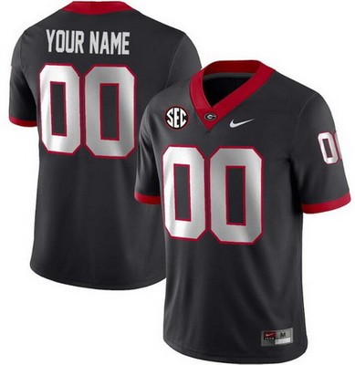 Men's Georgia Bulldogs Custom Limited Black College Football Jersey