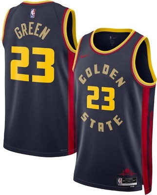 Men's Golden State Warriors #23 Draymond Green Black 2024 City Heat Press Jersey