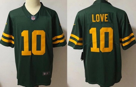 Men's Green Bay Packers #10 Jordan Love Limited Green Alternate Vapor Jersey