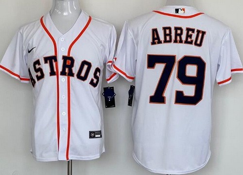 Men's Houston Astros #79 Jose Abreu White Cool Base Jersey