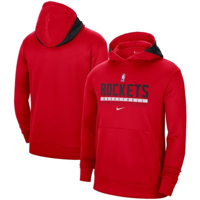 Men's Houston Rockets Red Spotlight On Court Practice Performance Pullover Hoodie