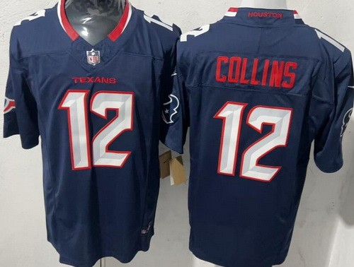 Men's Houston Texans #12 Nico Collins Limited Navy FUSE Vapor Jersey