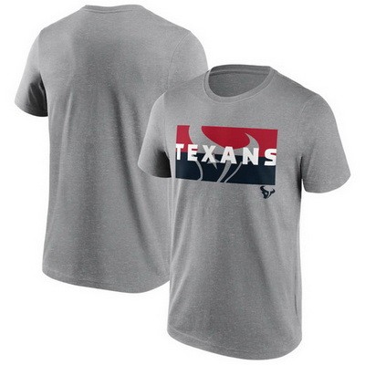 Men's Houston Texans Gray Square Off Tri Blend T Shirt