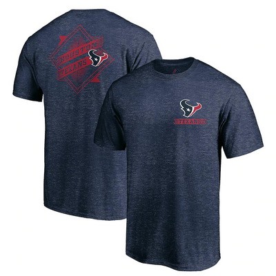 Men's Houston Texans Iconic Retro Diamond Scroll Printed T-Shirt 0851