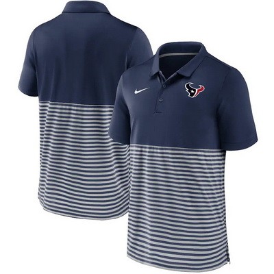 Men's Houston Texans Navy Stripes Patchwork Polo