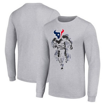 Men's Houston Texans Starter Gray Logo Graphic Long Sleeve T Shirt