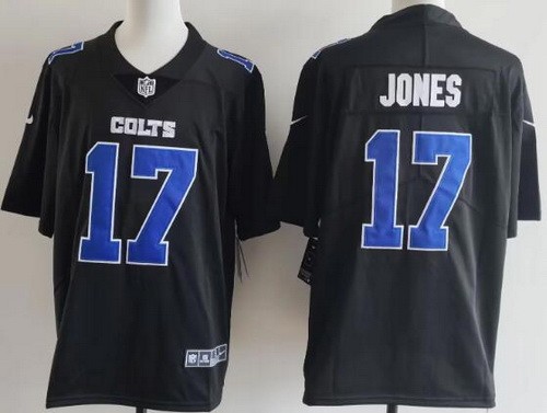 Men's Indianapolis Colts #17 Daniel Jones Limited Black Fashion Vapor Jersey