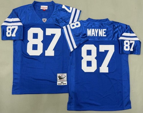 Men's Indianapolis Colts #87 Reggie Wayne Blue 2006 Throwback Jersey